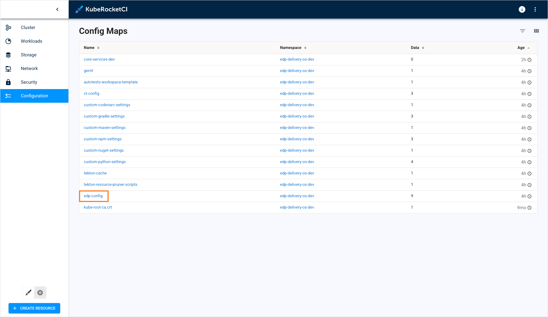 Edp config Edp config