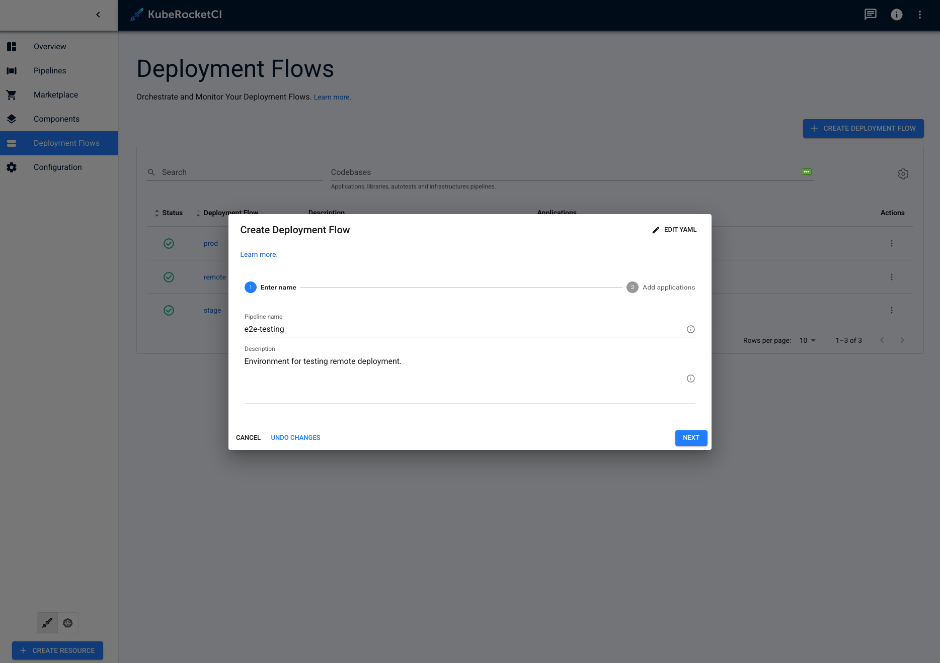 Create deployment flow Create deployment flow