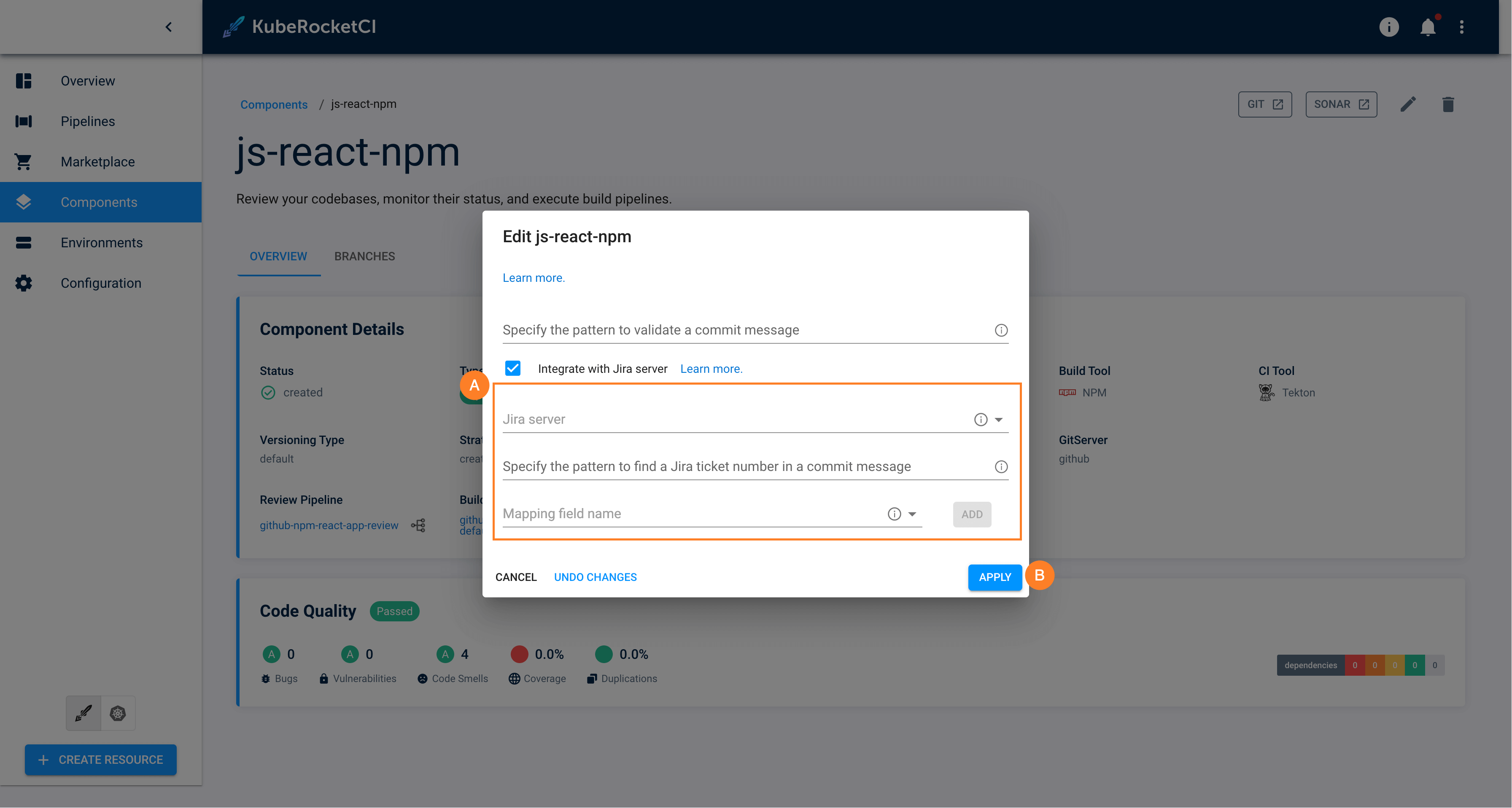 Edit application Edit application