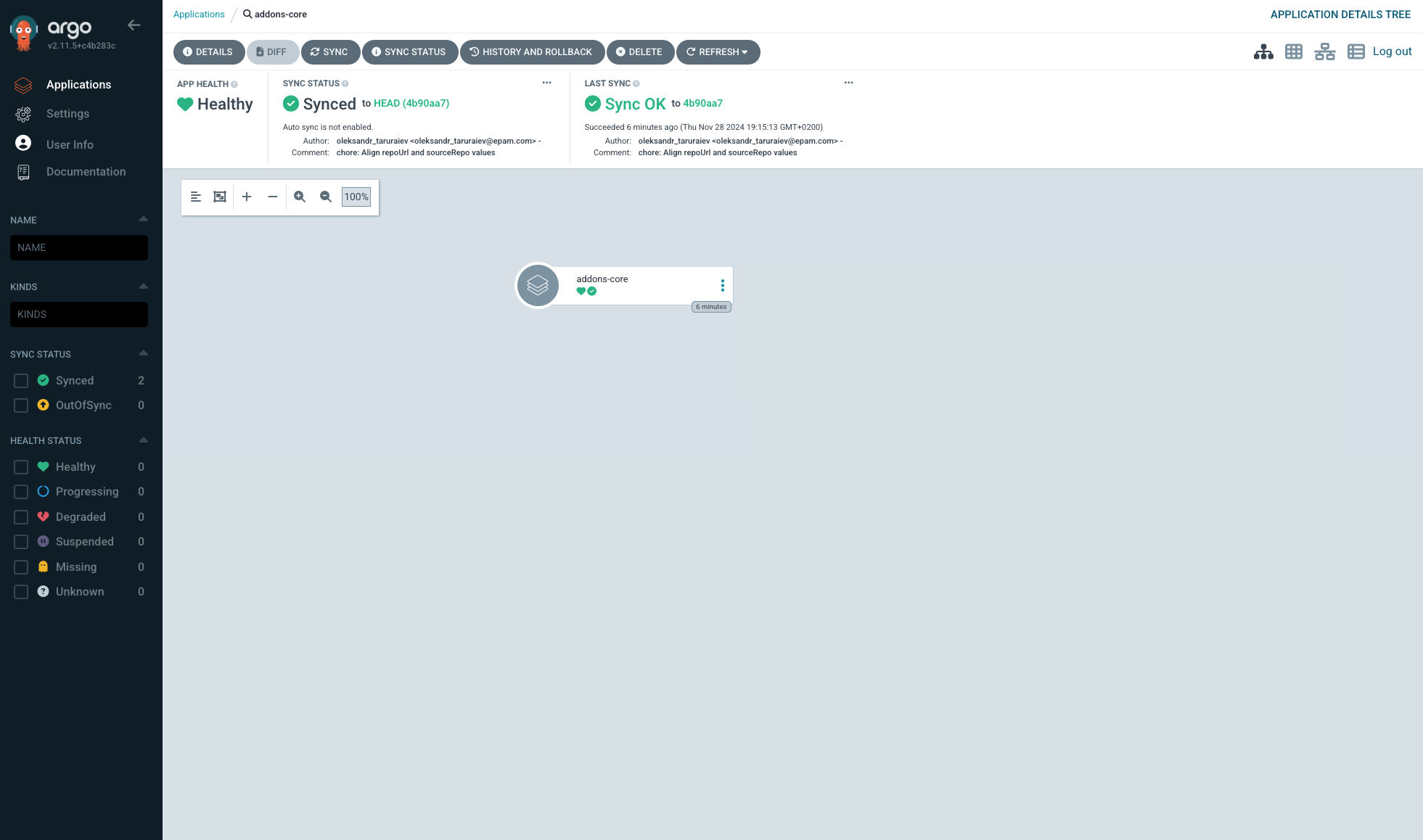 Add-ons management menu Add-ons management menu