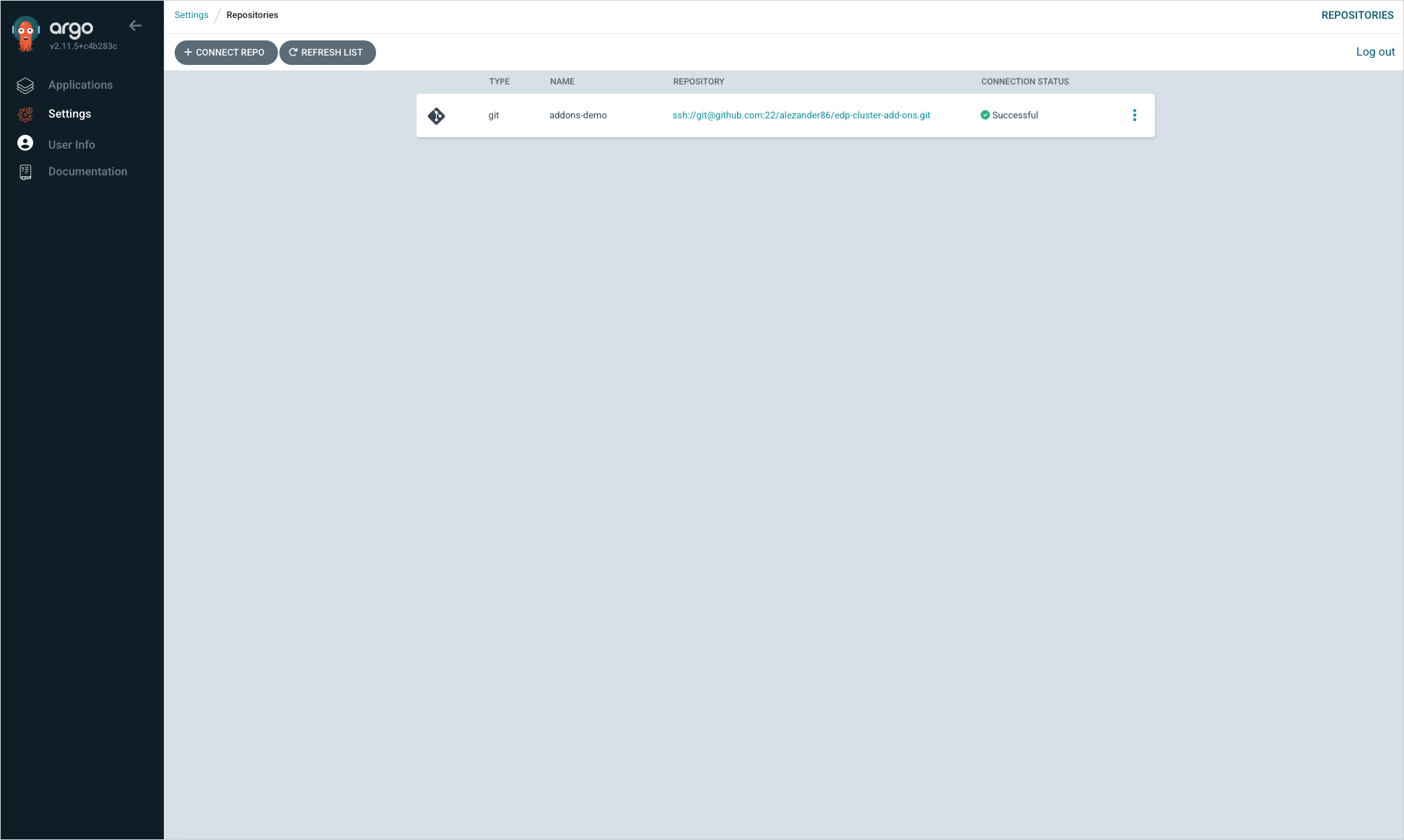 Connected repository Connected repository