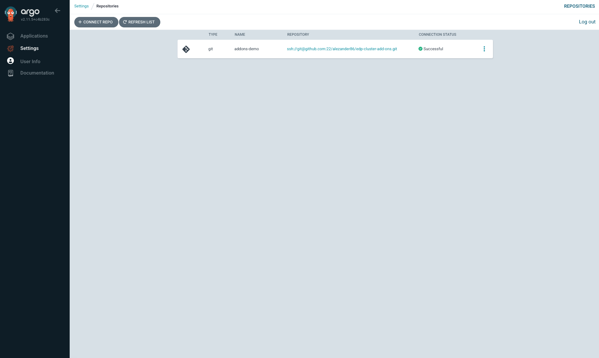 Connected repository Connected repository
