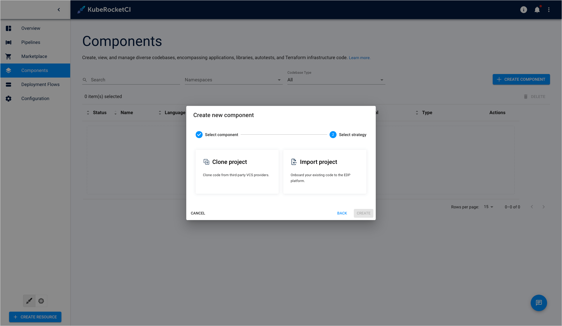 Select strategy Select strategy