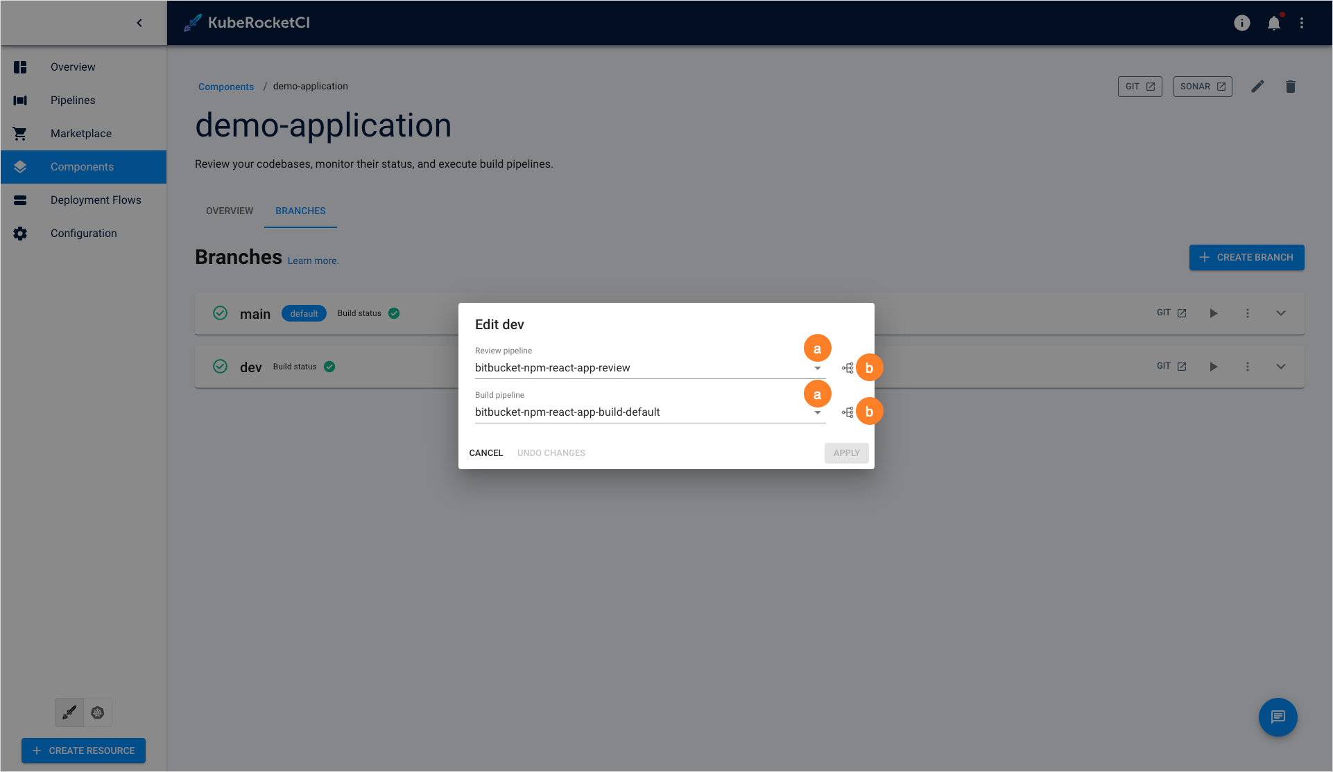 Select pipeline Select pipeline