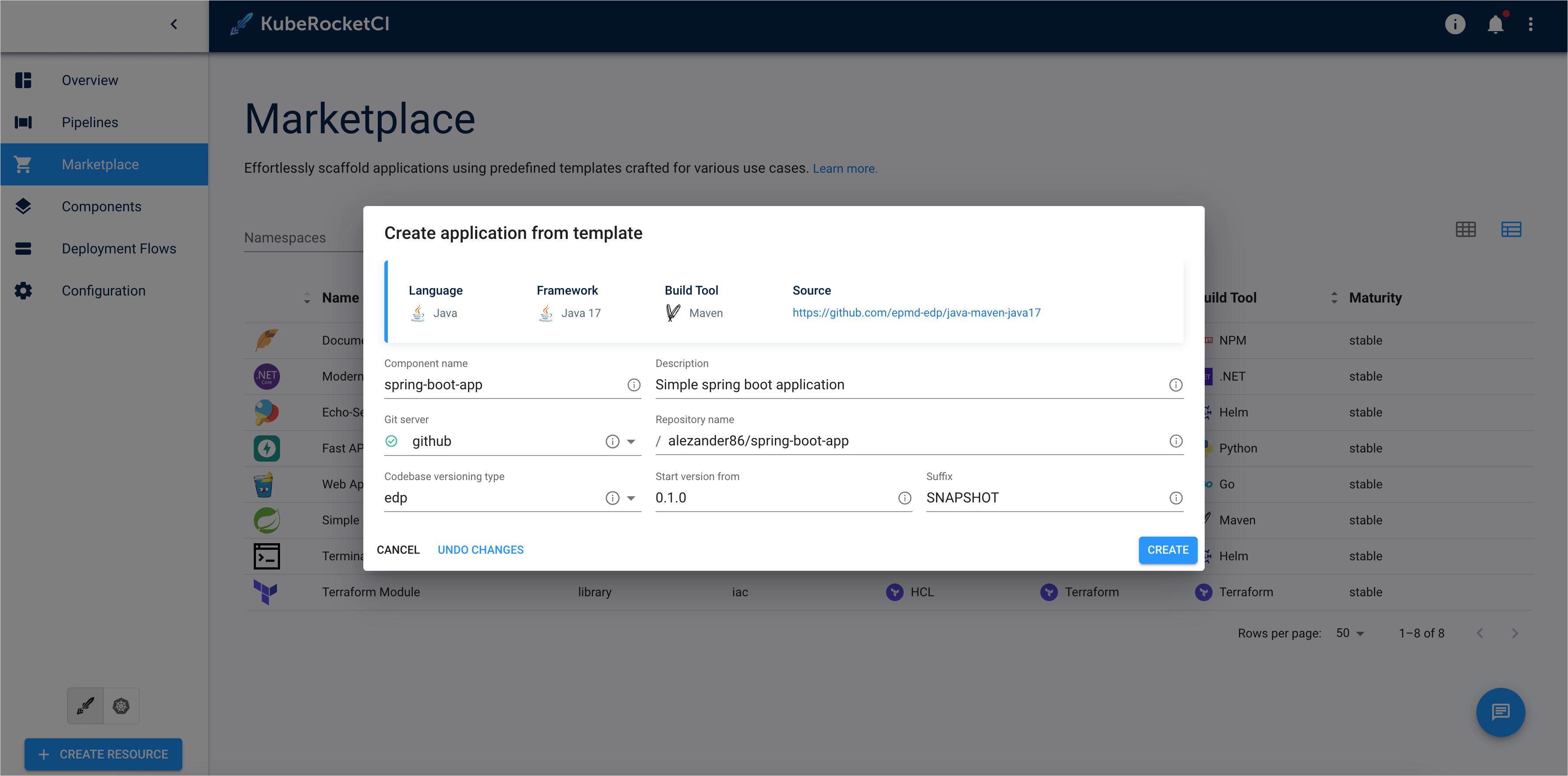 Application creation Application creation