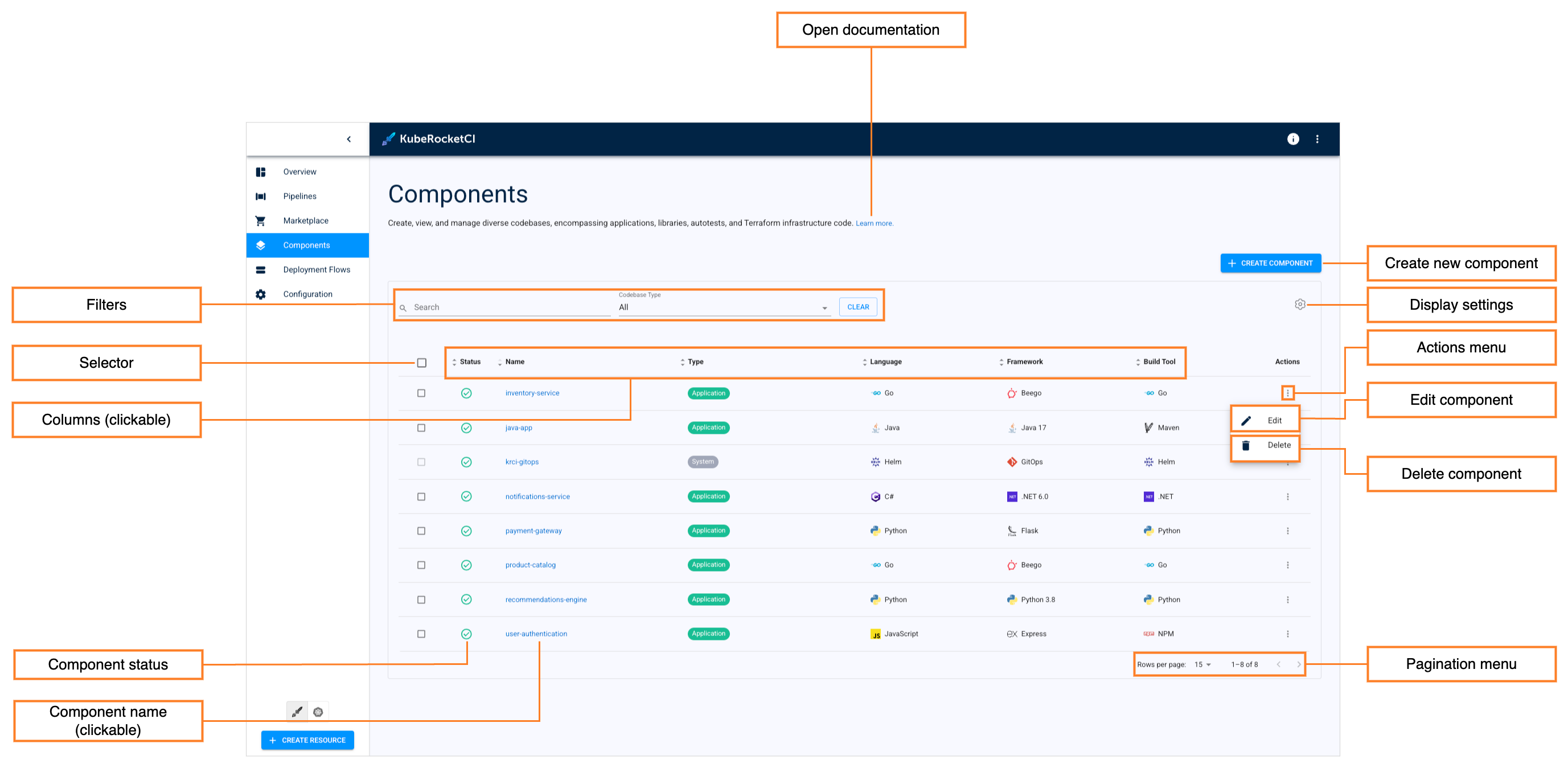 Applications menu Applications menu