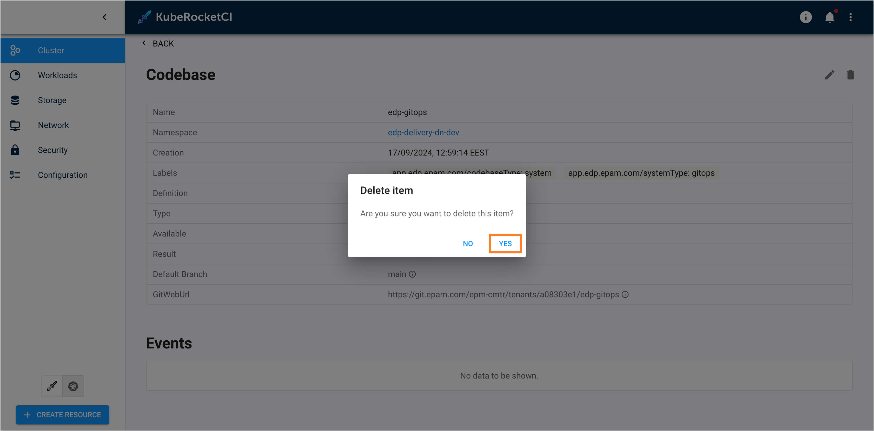 Delete confirmation Delete Confirmation