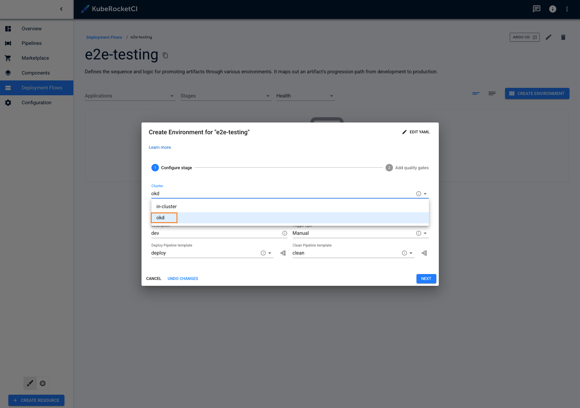 Create environment Create environment