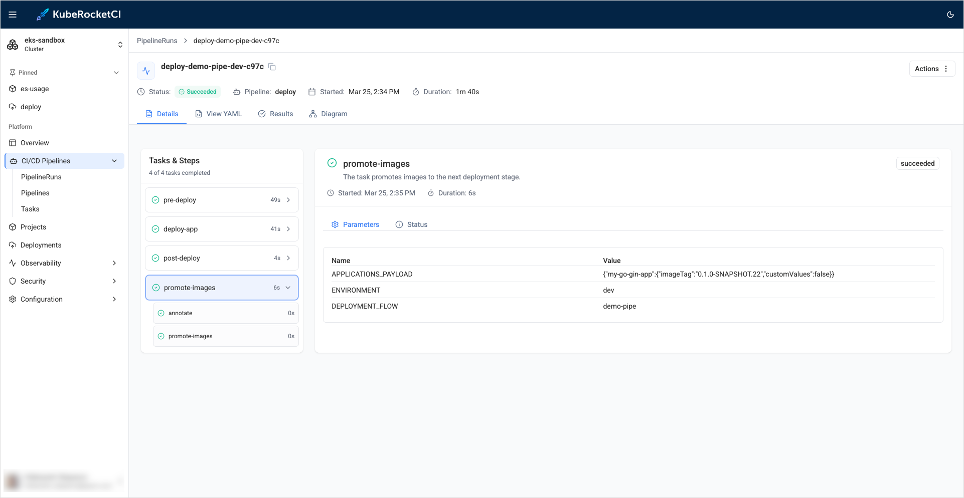 Deploying application