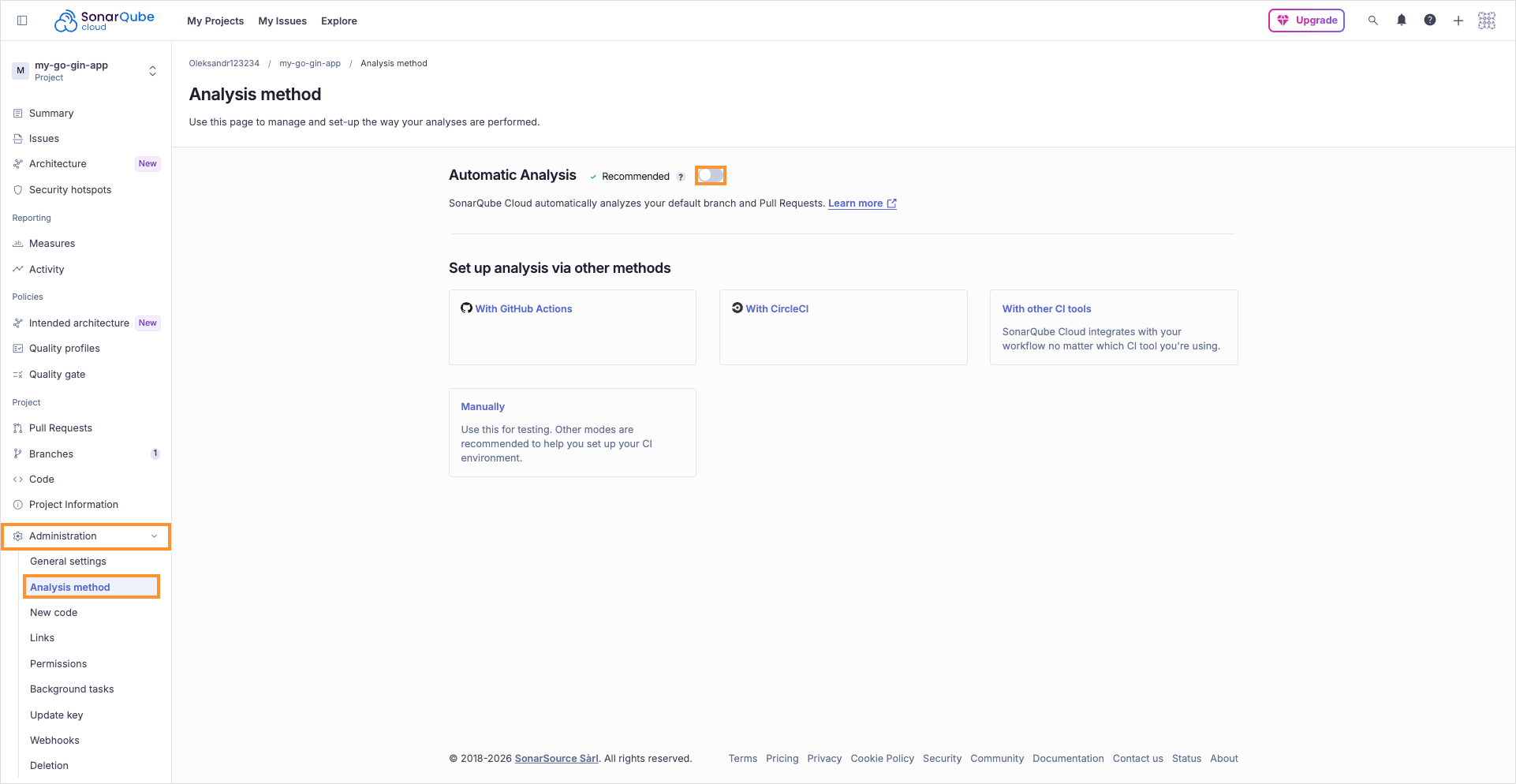 Disable automatic scans