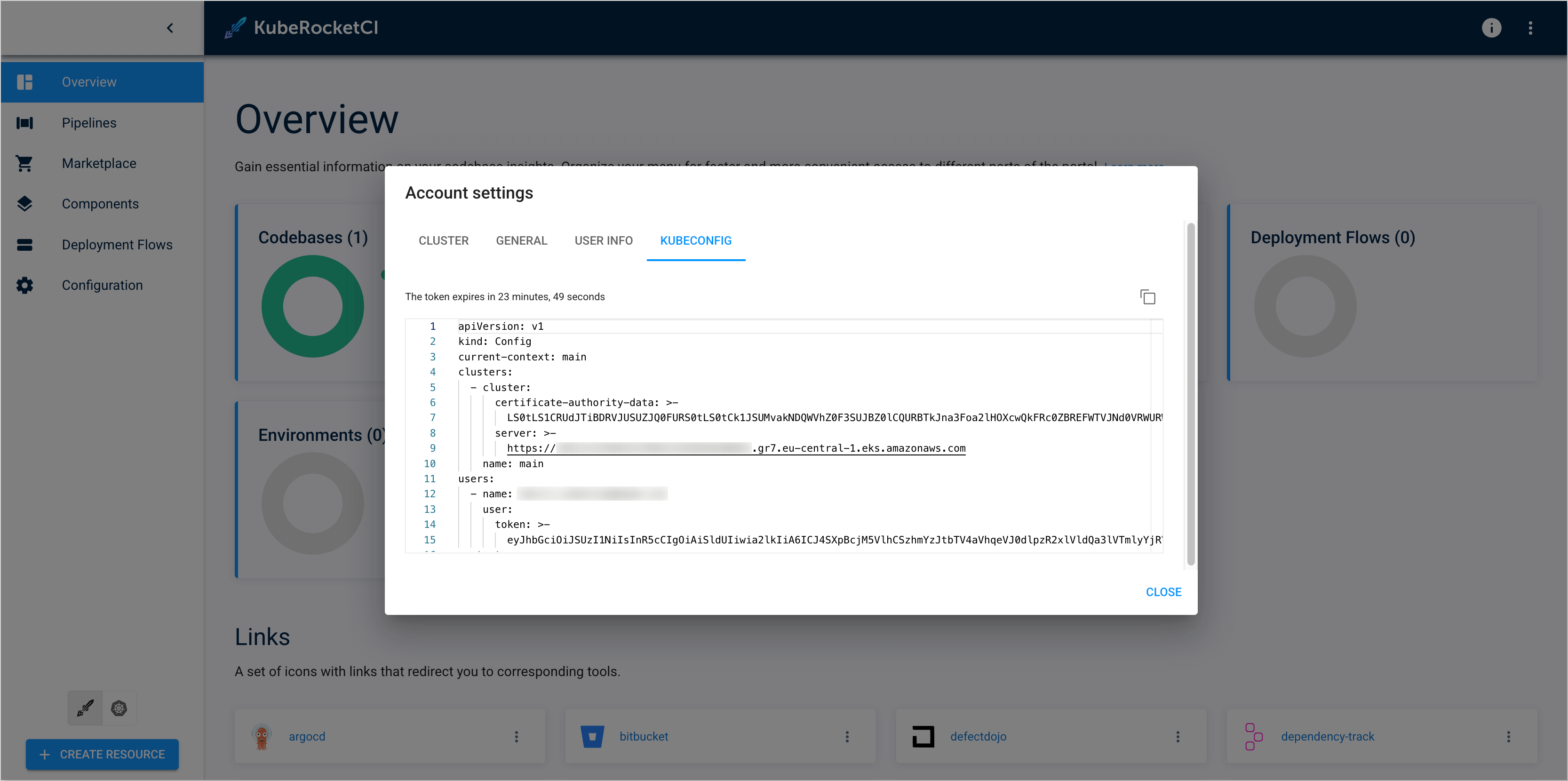 Generate kubeconfig file