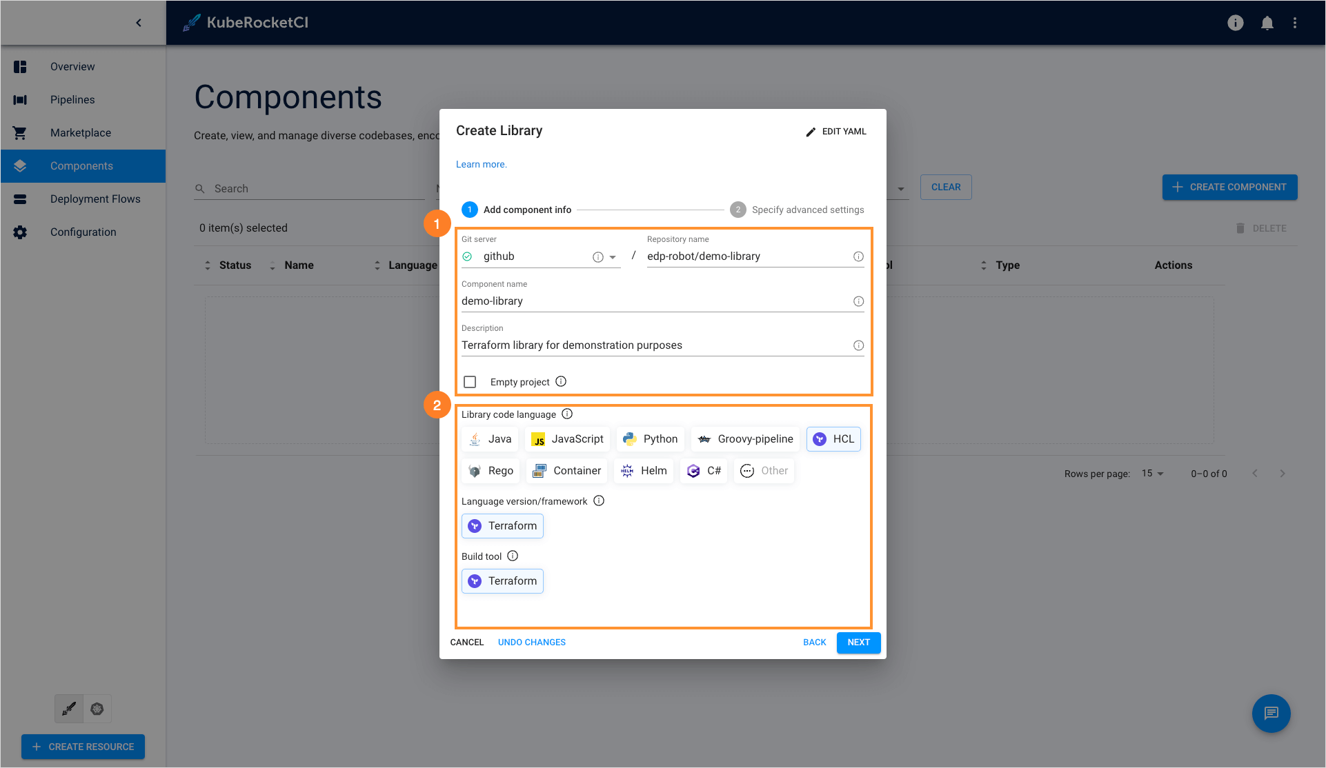 Create library Create library