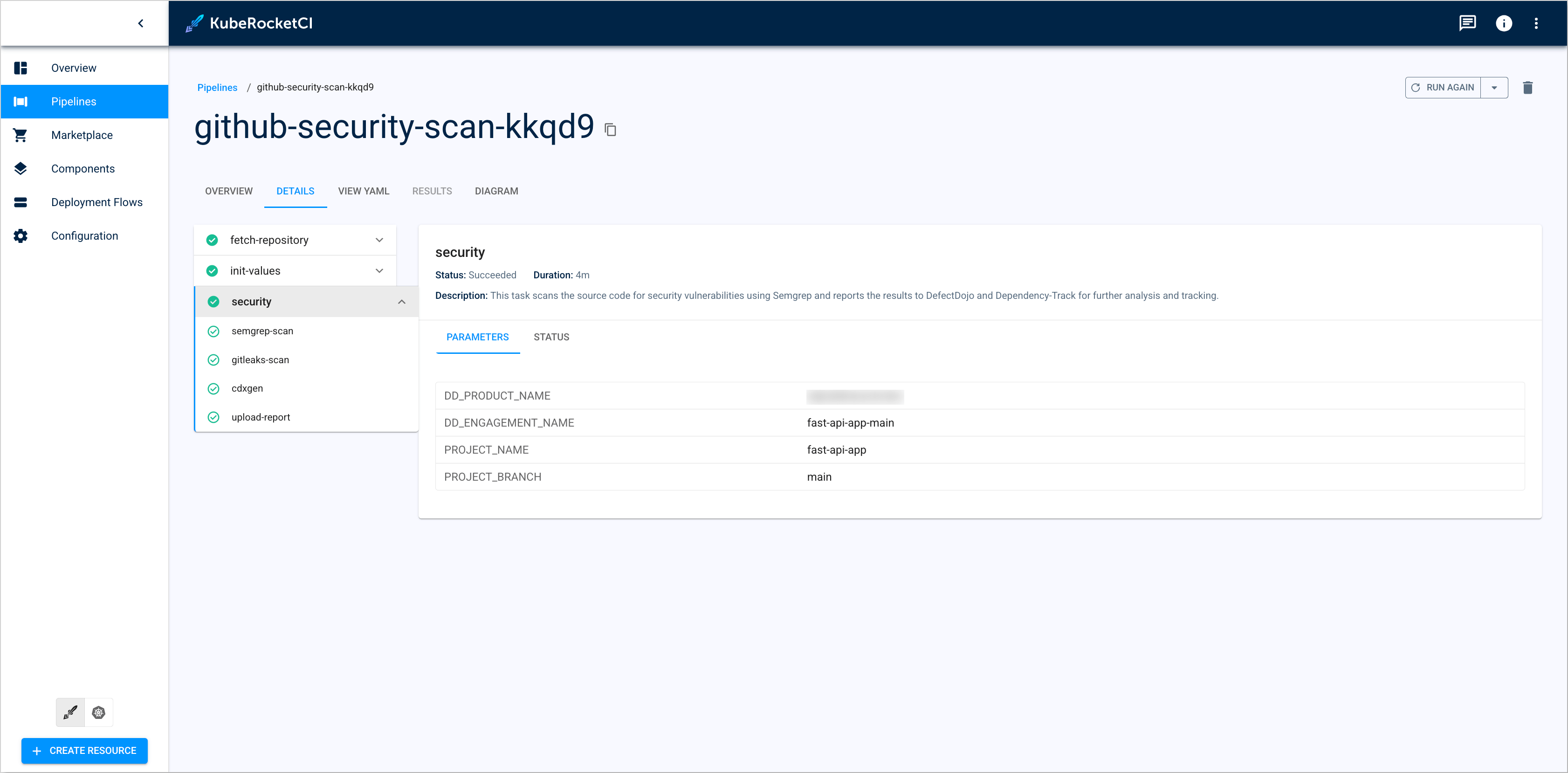 Security scan pipeline run Security scan pipeline run