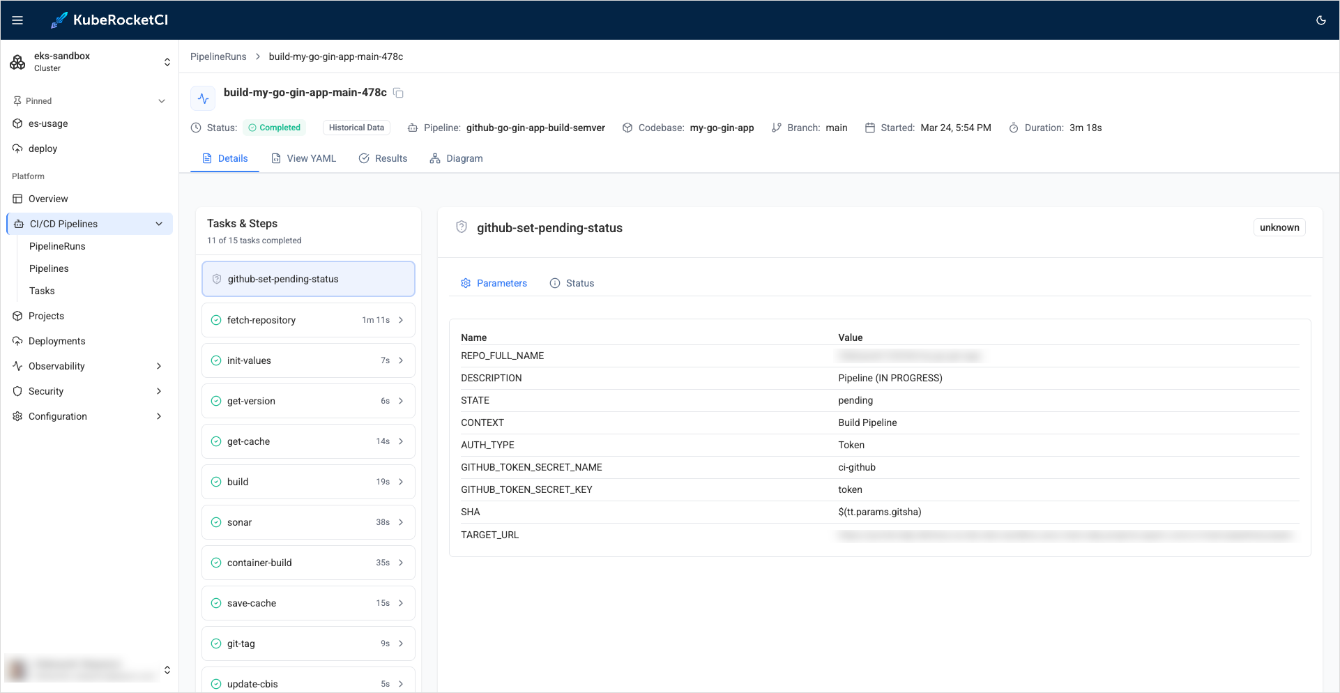 Successful pipelinerun